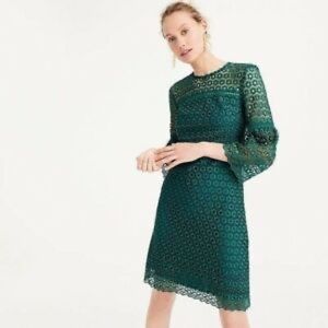 Green daisy lace J Crew dress